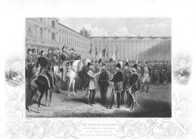 Il Duca di Cambridge presenta la medaglia di Crimea ai soldati francesi, 1856 da Unbekannt