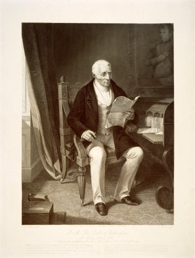 Il duca di Wellington che legge dispacci nella sua casa di Apsley House, Londra da Unbekannt