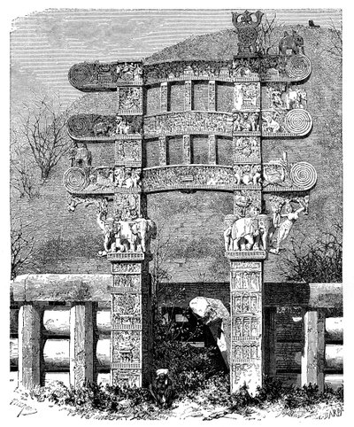 La Porta Est del Sanchi Tope, India, 1895 da Unbekannt
