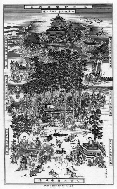 Gli Otto Incidenti del Nirvana di Sakyamuni, 18° secolo, 1886 da Unbekannt