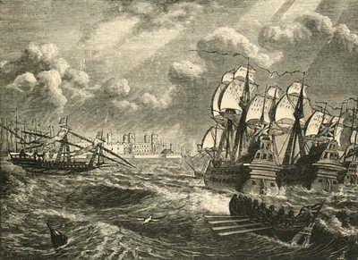 La Flotta Inglese Prima di Cadice, 1596, 1890 da Unbekannt
