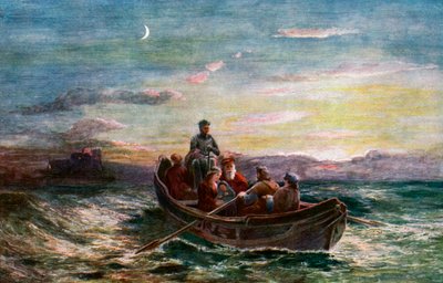 La fuga di Maria Stuarda dal castello di Loch Leven, XIX secolo, c. 1920 da Unbekannt