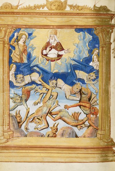 La caduta di Lucifero. Dal Libro delle Ore, c. 1500 da Unbekannt