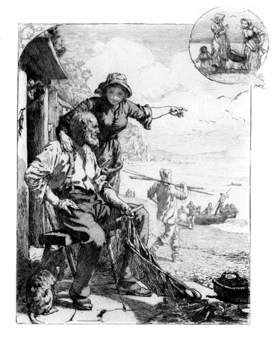 Il raccolto dei pescatori. Sgombri nella baia, schizzo nel sud del Devon, 1882 da Unbekannt