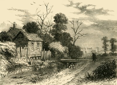 Il fiume Fleet, vicino a St. Pancras, 1825, c1876 da Unbekannt