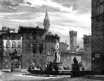 La fontana di Nettuno, Piazza della Signoria, Firenze da Unbekannt