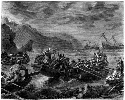 I Franchi attraversano il mare in tempesta, 1882-1884 da Unbekannt