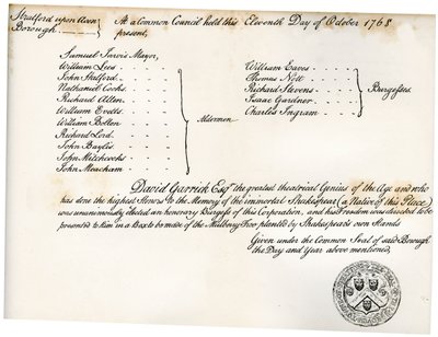La Libertà di Stratford-upon-Avon, presentata a David Garrick da Unbekannt