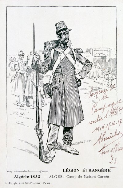 La Legione Straniera Francese, Maison Carrée, Algeria, 1833 da Unbekannt