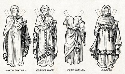 La Galleria del Costume Britannico: Come si vestivano le persone in tempi anglosassoni, c1934 da Unbekannt