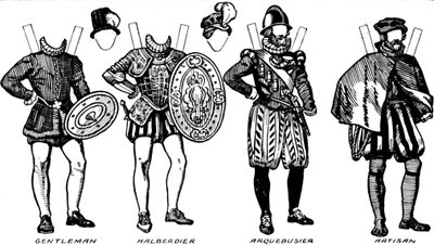 La galleria del costume storico: alcuni degli abiti indossati nel regno di Elisabetta da Unbekannt