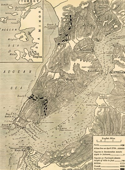 La Campagna di Gallipoli, Prima Guerra Mondiale, 1915, c. 1920 da Unbekannt