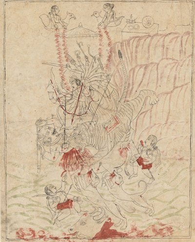 La dea Durga uccide il demone bufalo, Mahisha Mahishasura Mardini da Unbekannt