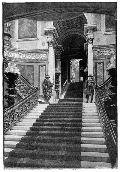 La grande scalinata, Buckingham Palace, Londra, 1900 da Unbekannt