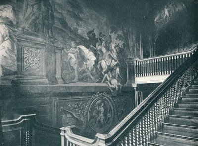 La grande scalinata, con i dipinti murali di Thornhill, Stoke Edith da Unbekannt