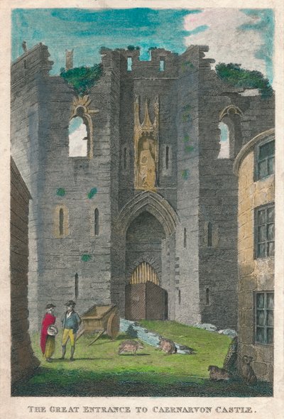 Il grande ingresso al castello di Caernarvon da Unbekannt