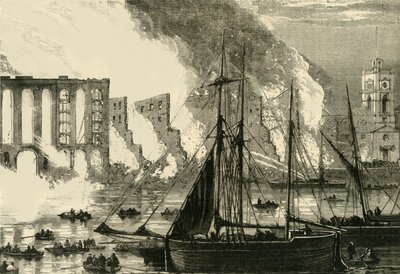 Il grande incendio a Cottons Wharf, Tooley Street da Unbekannt