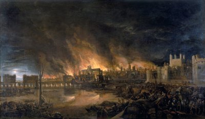 Il Grande Incendio di Londra, 1666, c. 1666 da Unbekannt