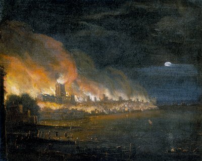 Il Grande Incendio di Londra, 1666, c1666 da Unbekannt
