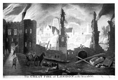 Il grande incendio di Londra nel 1666, XIX secolo da Unbekannt