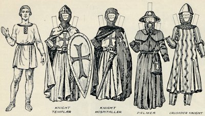 La grande galleria del costume britannico: abiti vari indossati in epoca normanna, c1934 da Unbekannt