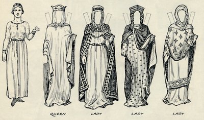 La grande galleria del costume britannico: Abiti vari indossati in epoca normanna da Unbekannt