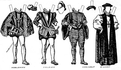 La Grande Galleria del Costume: Abiti vari indossati ai tempi di Elisabetta, c1934 da Unbekannt