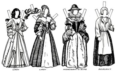 La grande galleria del costume storico: alcuni abiti del tempo di Carlo I, c1934 da Unbekannt