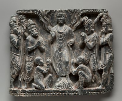 Il grande miracolo a Shravasti, c. 100 da Unbekannt