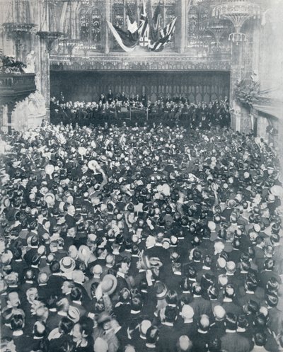 Il grande incontro di reclutamento alla Guildhall di Londra, 1914 da Unbekannt