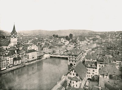 La Grosse Stadt e la Kleine Stadt divise dal fiume Limmat, Zurigo, Svizzera da Unbekannt