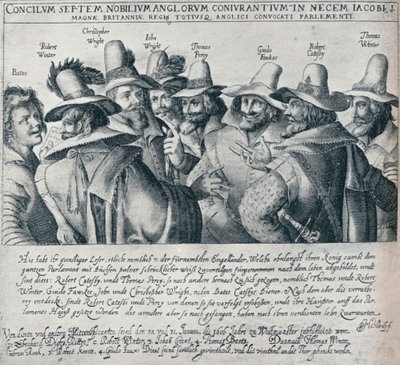 I cospiratori della Congiura delle Polveri e il loro servitore Bates, 1605, 1901 da Unbekannt