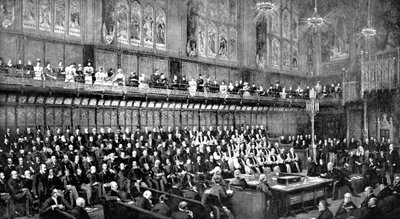La Camera dei Lord durante il dibattito sull