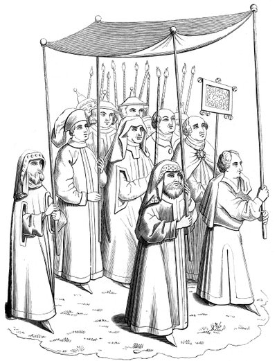 La processione ebraica che va incontro al Papa al Concilio di Costanza da Unbekannt