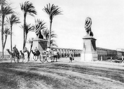 Il ponte Kasr-El-Nile, Il Cairo, Egitto, c1920 da Unbekannt