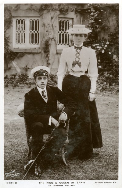 Il re e la regina di Spagna a Osborne Cottage, Isola di Wight, c1906-c1919 da Unbekannt