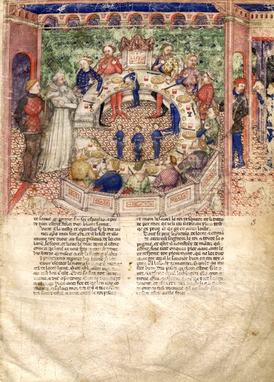 I Cavalieri della Tavola Rotonda Miniatura da La Quête du Saint Graal et la Mort d