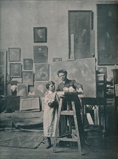 Il defunto Eugene Carriere nel suo studio, c1870-1890, 1906 da Unbekannt