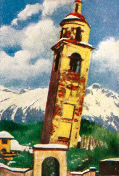 La Torre Pendente di San Moritz, c1928 da Unbekannt