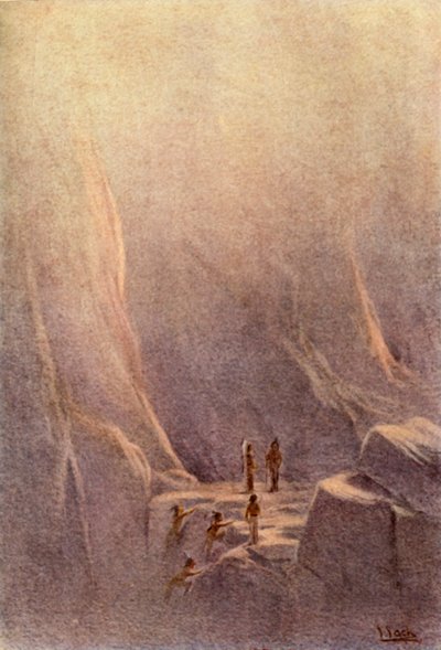 I Lenape arrivano al luogo delle caverne da Unbekannt