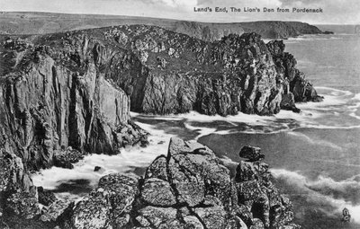 La tana dei leoni da Pordenack, Lands End, Cornovaglia, inizio XX secolo da Unbekannt