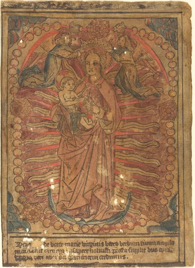 La Madonna e il Bambino in un rosario, c. 1490 da Unbekannt
