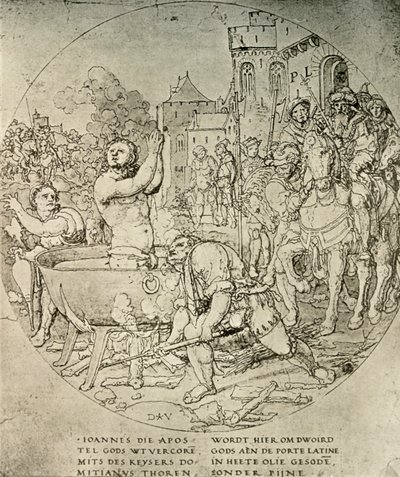 Il martirio di San Giovanni Evangelista, XVII secolo da Unbekannt