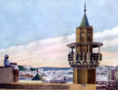 Il Muezzin nel suo Minareto chiama i Fedeli alla Preghiera, 1926 da Unbekannt