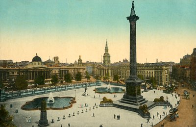 La National Gallery e la Colonna di Nelson, Trafalgar Square, Londra, c1910 da Unbekannt