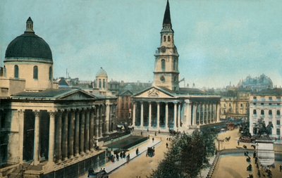 La National Gallery e St Martin in the Fields, Trafalgar Square, Londra da Unbekannt
