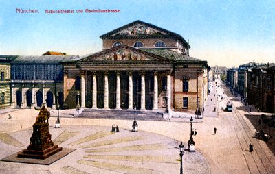 Il Teatro Nazionale e Maximilian Strasse, Monaco, Germania da Unbekannt