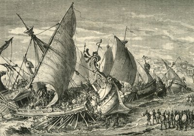 La battaglia navale nel porto di Siracusa, 1890 da Unbekannt