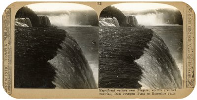 Cascate del Niagara, da Prospect Point a Horseshoe Falls, fine XIX secolo da Unbekannt
