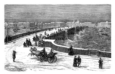 Ponte Nicolai sul fiume Neva, San Pietroburgo, Russia, c1888 da Unbekannt